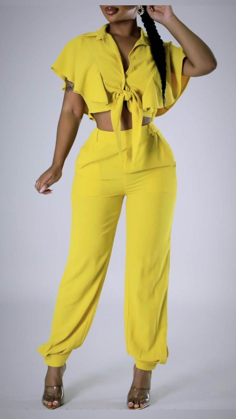 Kenya Pant Set (Yellow)